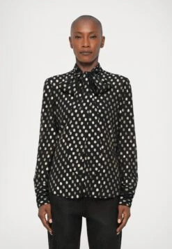 DSQUARED2 BIANCA BOW SHIRT - Button-down Blouse - Black/gold-coloured