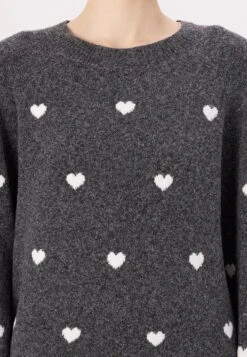 Vero Moda VMDOFFY INTARSIA - Jumper - Dark Grey Melange/white -Zalando UK-Outlet 05181e640a6b474d8beb0f27f4f7130e