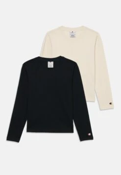 Champion ICONS CREW NECK 2 PACK - Long Sleeved Top - Beige/black