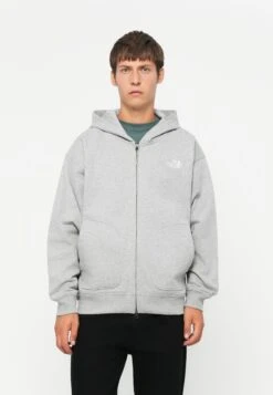 The North Face OVERSIZE HOODIE - Zip-up Sweatshirt - Light Grey Heather