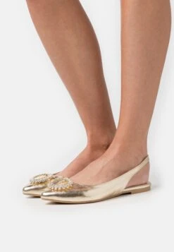 Anna Field Slingback Ballet Pumps - Gold