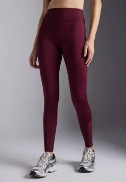 QUICK DRY FULL LENGTH HIGH RISE LEGGING - Leggings - Bordeaux