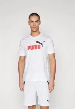 Puma ESS LOGO - Print T-shirt - White