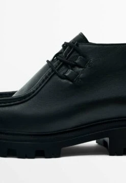 Massimo Dutti Moc Toe- Lace-Up Ankle Boots - Black -Zalando UK-Outlet 19b84c67072042159f22388b45a18051