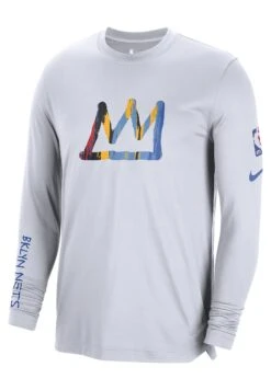 Nike Performance Nba Brooklyn Nets City Edition Pregame- Long Sleeved Top - White