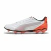 Puma KING PRO - Firm-ground Football Boots - White- Silver-glowing Red