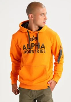 Alpha Industries Foam Print - Hoodie - Alpha Orange