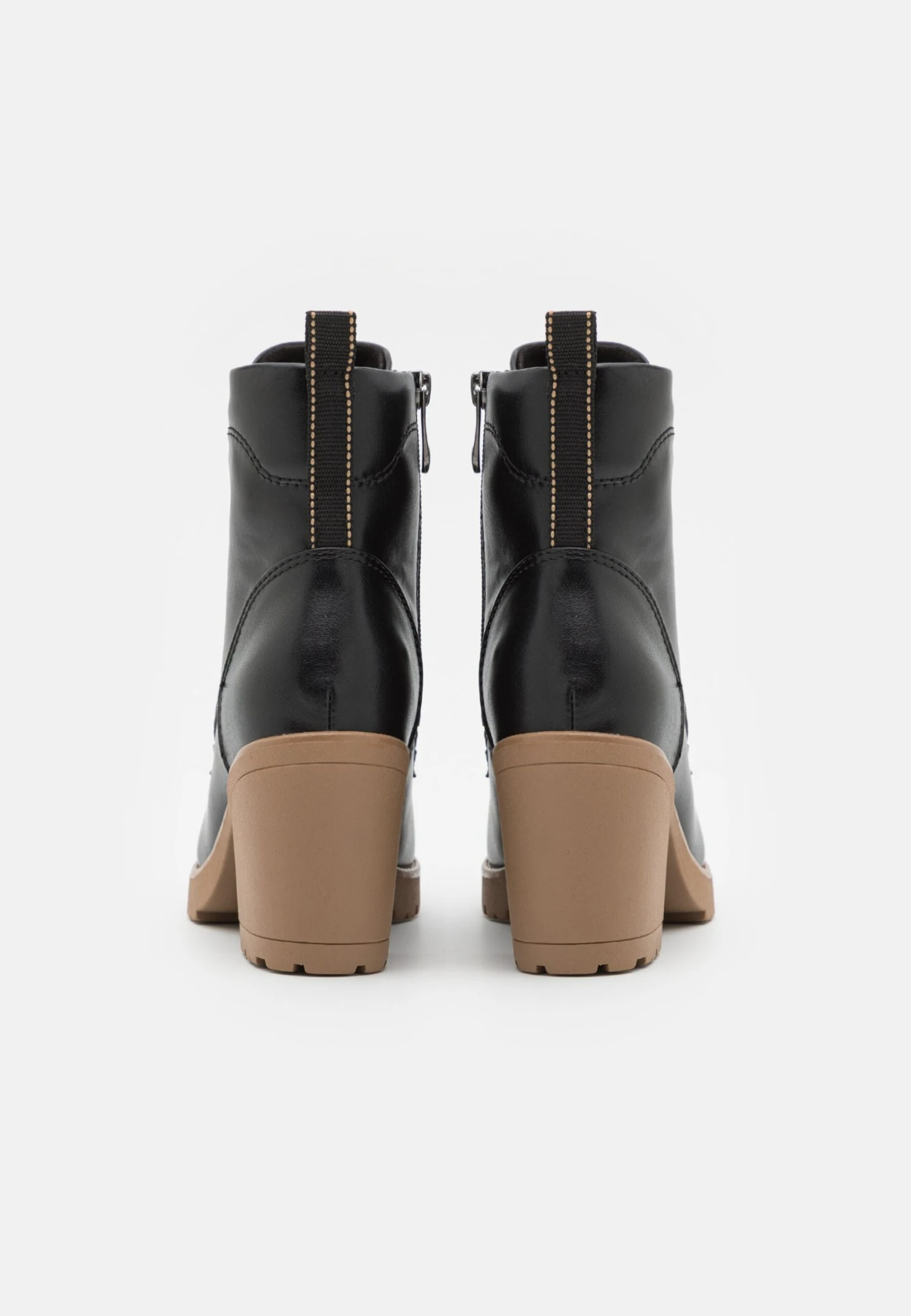 Marco Tozzi Lace-Up Ankle Boots - Black/Nature 4 Marco Tozzi Lace-Up Ankle Boots - Black/Nature - Image 4