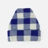Loeffler Randall Checker Beanie - Beanie - Blue/Cream Plaid