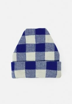 Loeffler Randall Checker Beanie - Beanie - Blue/Cream Plaid