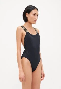 Versace SWIM ONE PIECE VITA NEW LOGO - Swimsuit - Black -Zalando UK-Outlet 2db6864dfce045569654aeda79792e57