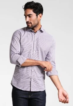 Selected Homme Slhslimnew Mark Ls B Noos - Shirt - Bright White/Red/Navy/White