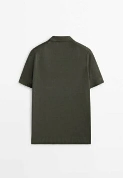 Massimo Dutti With V-Neck And Buttons - Polo Shirt - Khaki -Zalando UK-Outlet 35148346f39441979fae80818360968e