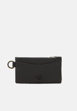 Coach Zip Card Case In Crossgrain- Wallet - Black