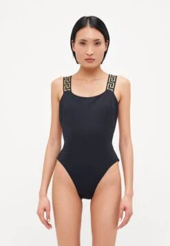 Versace SWIM ONE PIECE VITA NEW LOGO - Swimsuit - Black