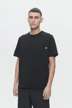 Wood Wood BOBBY POCKET - Basic T-shirt - Black