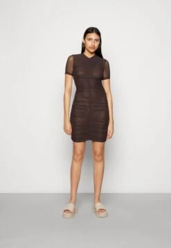 WEEKDAY Agnes Dress - Shift Dress - Brown