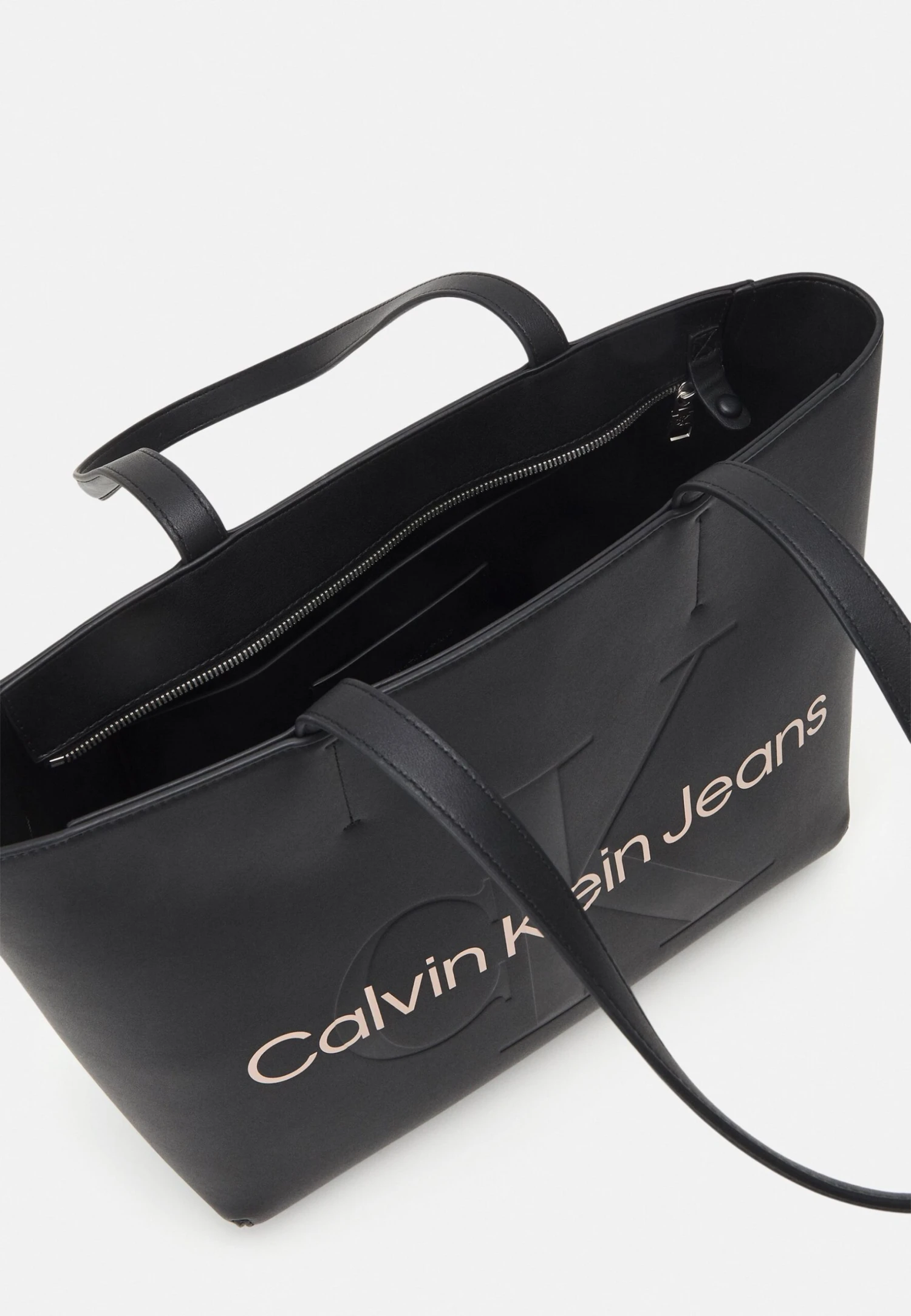 Calvin Klein Jeans Sculpted Shopper Mono - Tote Bag - Black/Rose 3 Calvin Klein Jeans Sculpted Shopper Mono - Tote Bag - Black/Rose - Image 3