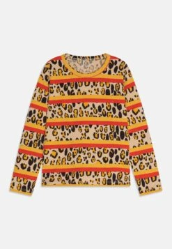 Mini Rodini Leopard Stripe Tee - Long Sleeved Top - Multi-Coloured