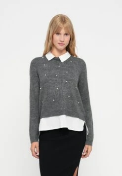 ONLY ONLDOLLY - Jumper - Medium Grey Melange/cloud Dancer