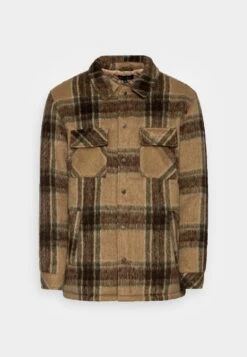 Sean John Script Logo Overshirt - Light Jacket - Brown/Dark Brown