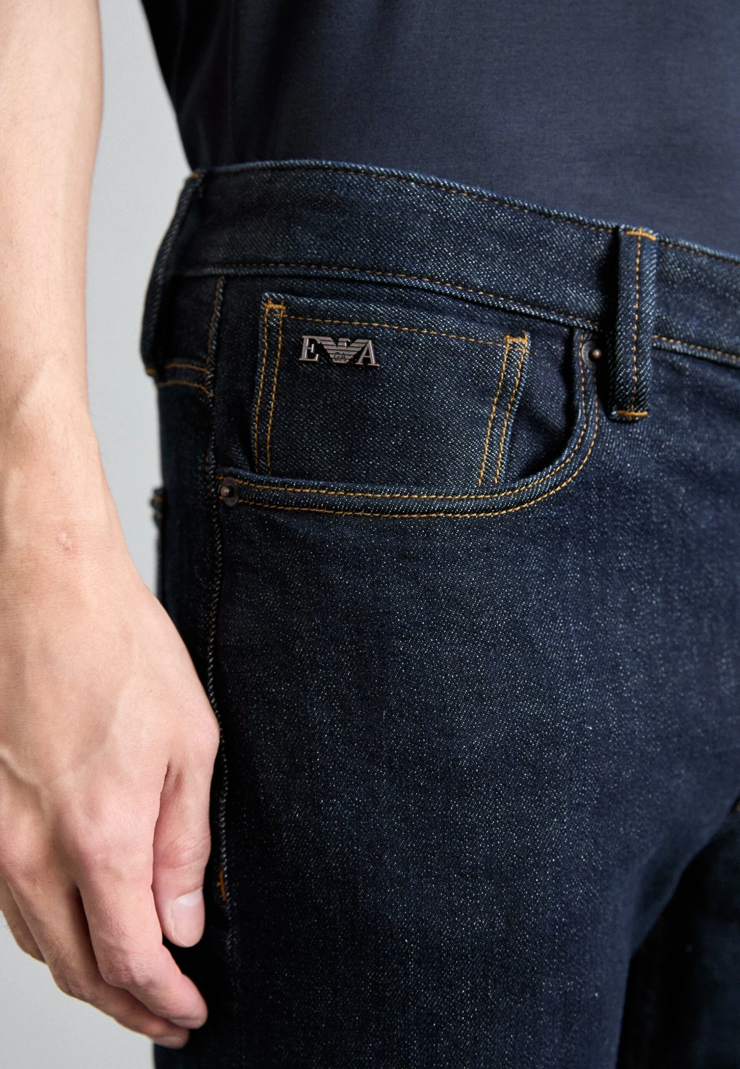 Emporio Armani POCKETS PANT - Straight Leg Jeans - Blue Denim 6 Emporio Armani POCKETS PANT - Straight Leg Jeans - Blue Denim - Image 6