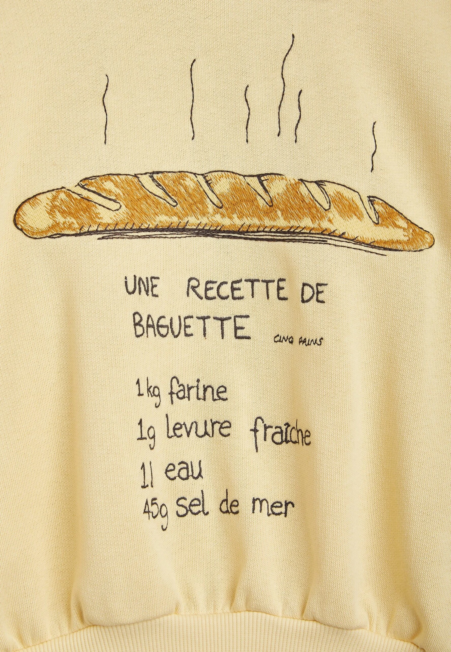 Mini Rodini Baguette Collar Unisex - Sweatshirt - Yellow 3 Mini Rodini Baguette Collar Unisex - Sweatshirt - Yellow - Image 3