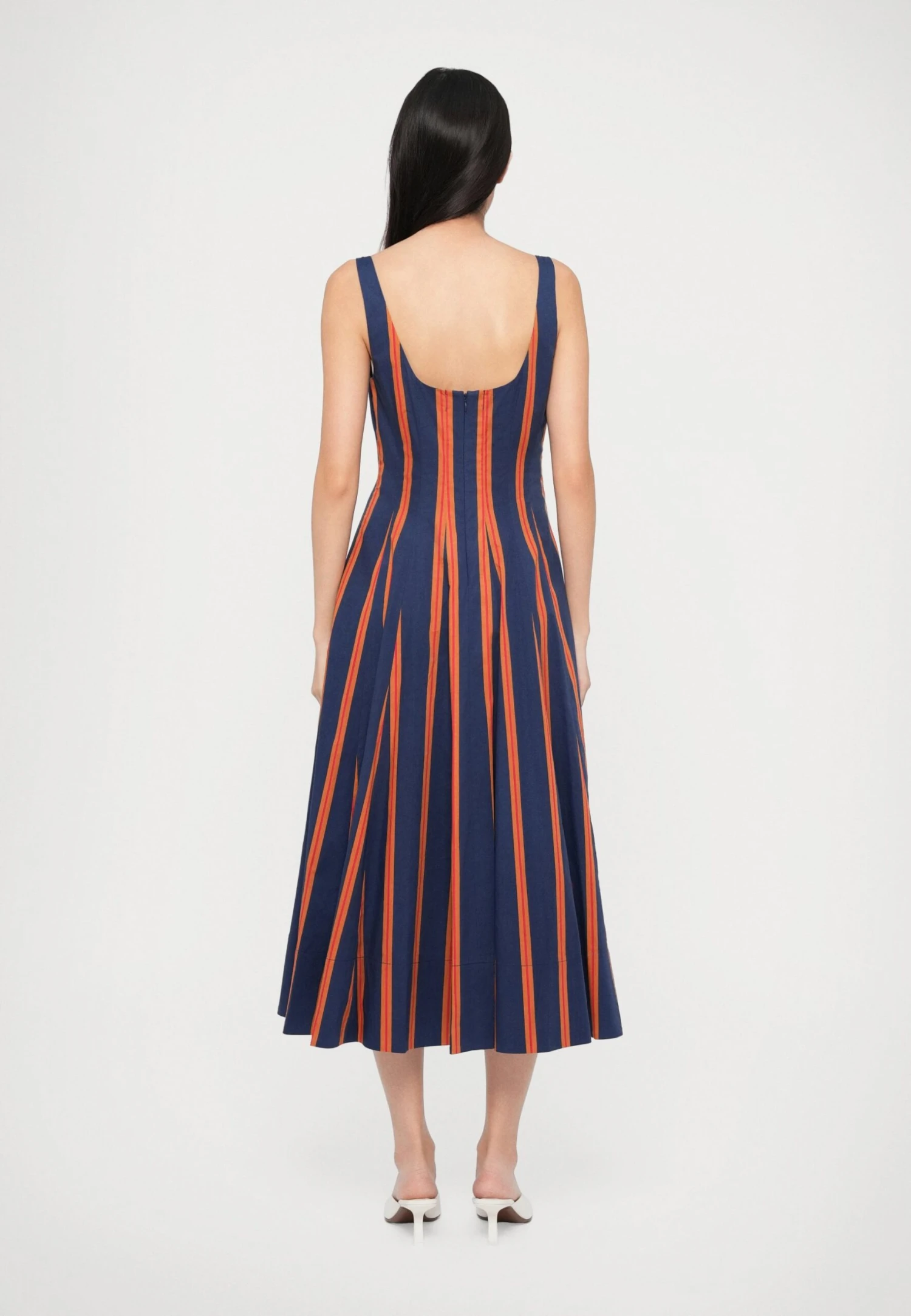 Staud WELLS DRESS - Day Dress - Red/dark Blue 3 Staud WELLS DRESS - Day Dress - Red/dark Blue - Image 3