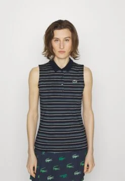 Lacoste Sport Golf Sleeveless - Polo Shirt - Navy Blue/Pastille Mint Flour Lion