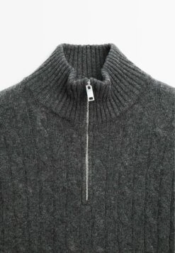 Massimo Dutti HIGH NECK WITH ZIP - Jumper - Grey 18 Massimo Dutti HIGH NECK WITH ZIP - Jumper - Grey -Zalando UK-Outlet 528b6058f21449cb8e7bda739dcc804b