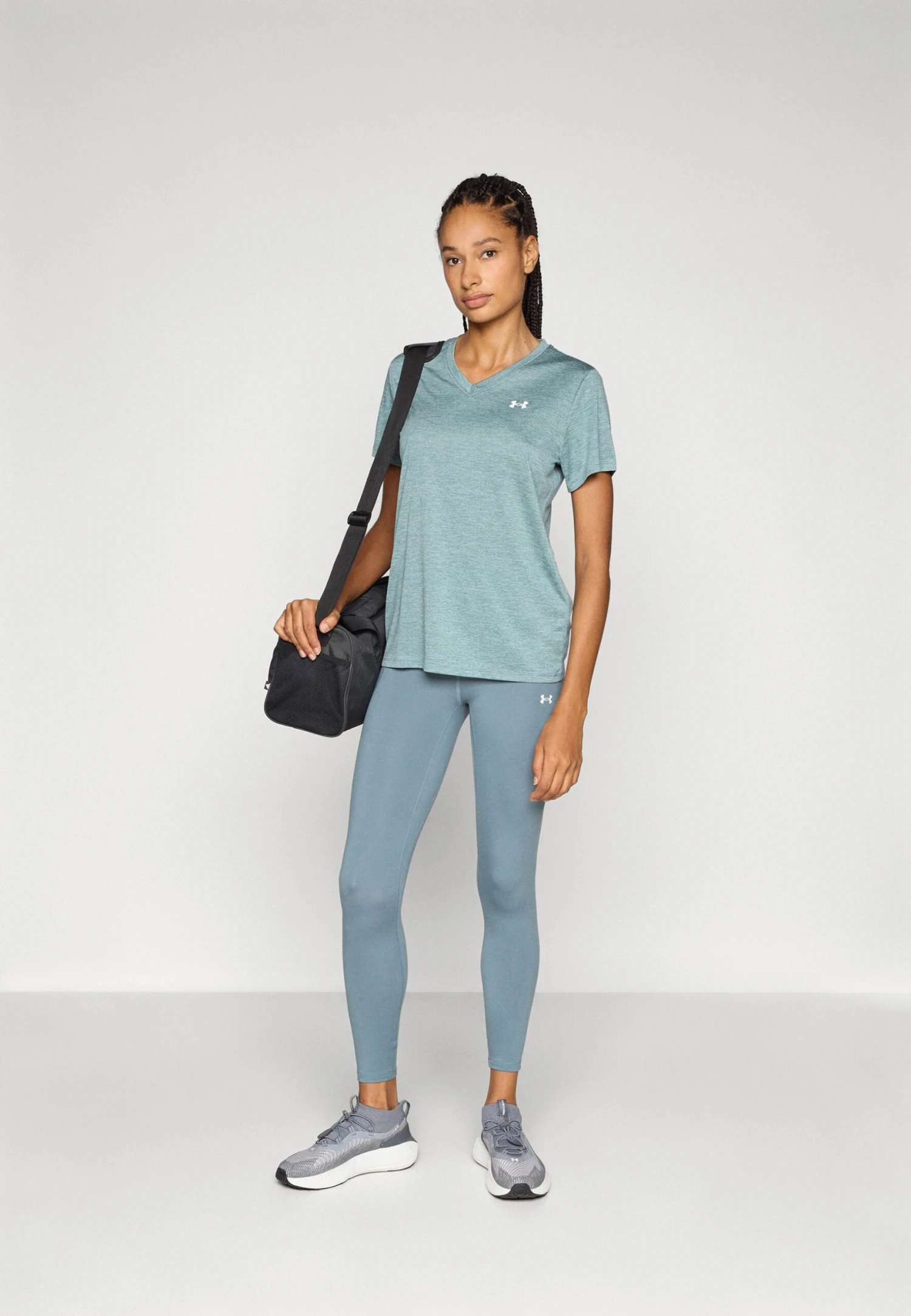 Under Armour MOTION ANKLE LEG - Leggings - Jasper Blue/white 2 Under Armour MOTION ANKLE LEG - Leggings - Jasper Blue/white - Image 2