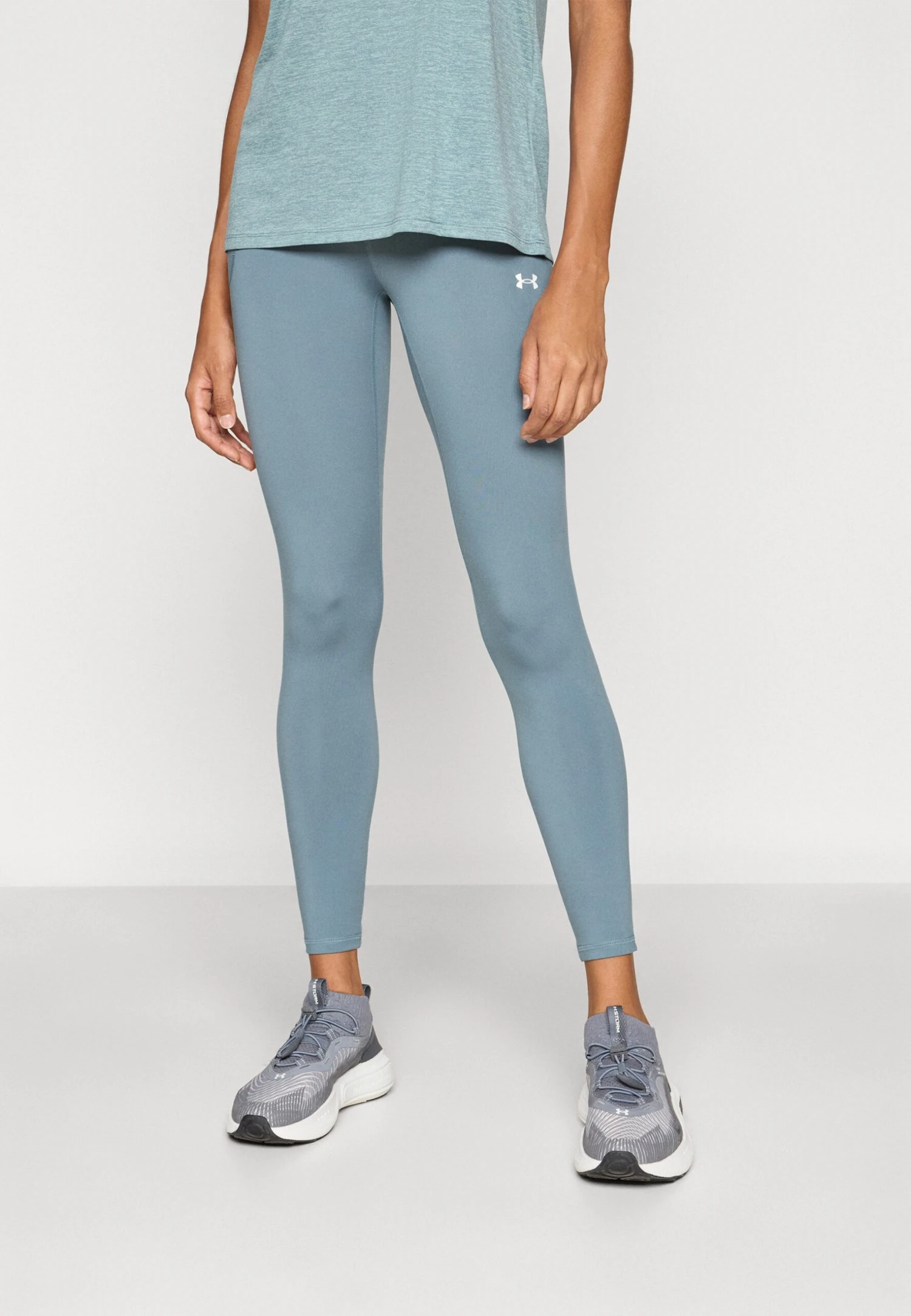Under Armour MOTION ANKLE LEG - Leggings - Jasper Blue/white 1 Under Armour MOTION ANKLE LEG - Leggings - Jasper Blue/white