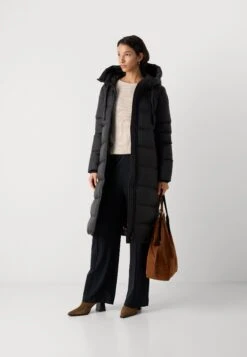 Marc O'Polo LONG COAT WITH HOOD DRAWSTRING AT WAIST - Down Coat - Black -Zalando UK-Outlet 58ec264396454a00ac28714e609593b1