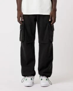 Side Pocket Wide - Cargo Trousers - Black