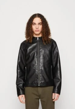 Jack & Jones Jcovern Faux Jacket - Faux Leather Jacket - Black