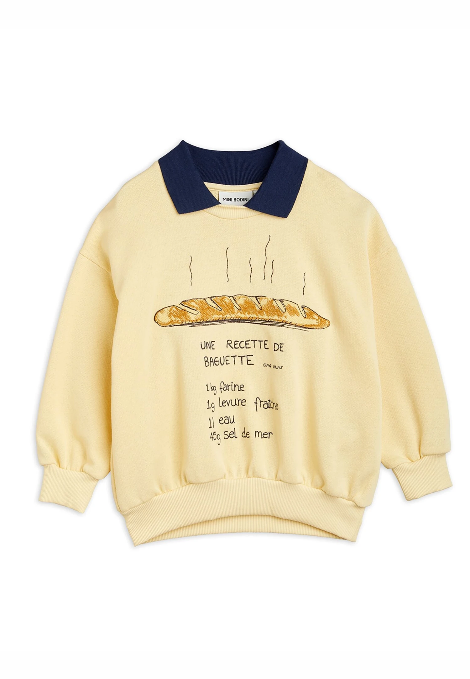 Mini Rodini Baguette Collar Unisex - Sweatshirt - Yellow 1 Mini Rodini Baguette Collar Unisex - Sweatshirt - Yellow