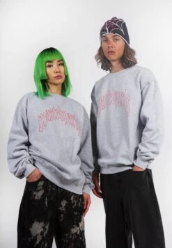 Unisex Crew Neck Blessed - Sweatshirt - Ash Grey