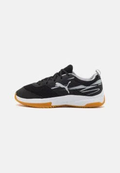 Puma Varion Ii Jr Unisex - Handball Shoes - Black/Light Gray/Yellow Blaze