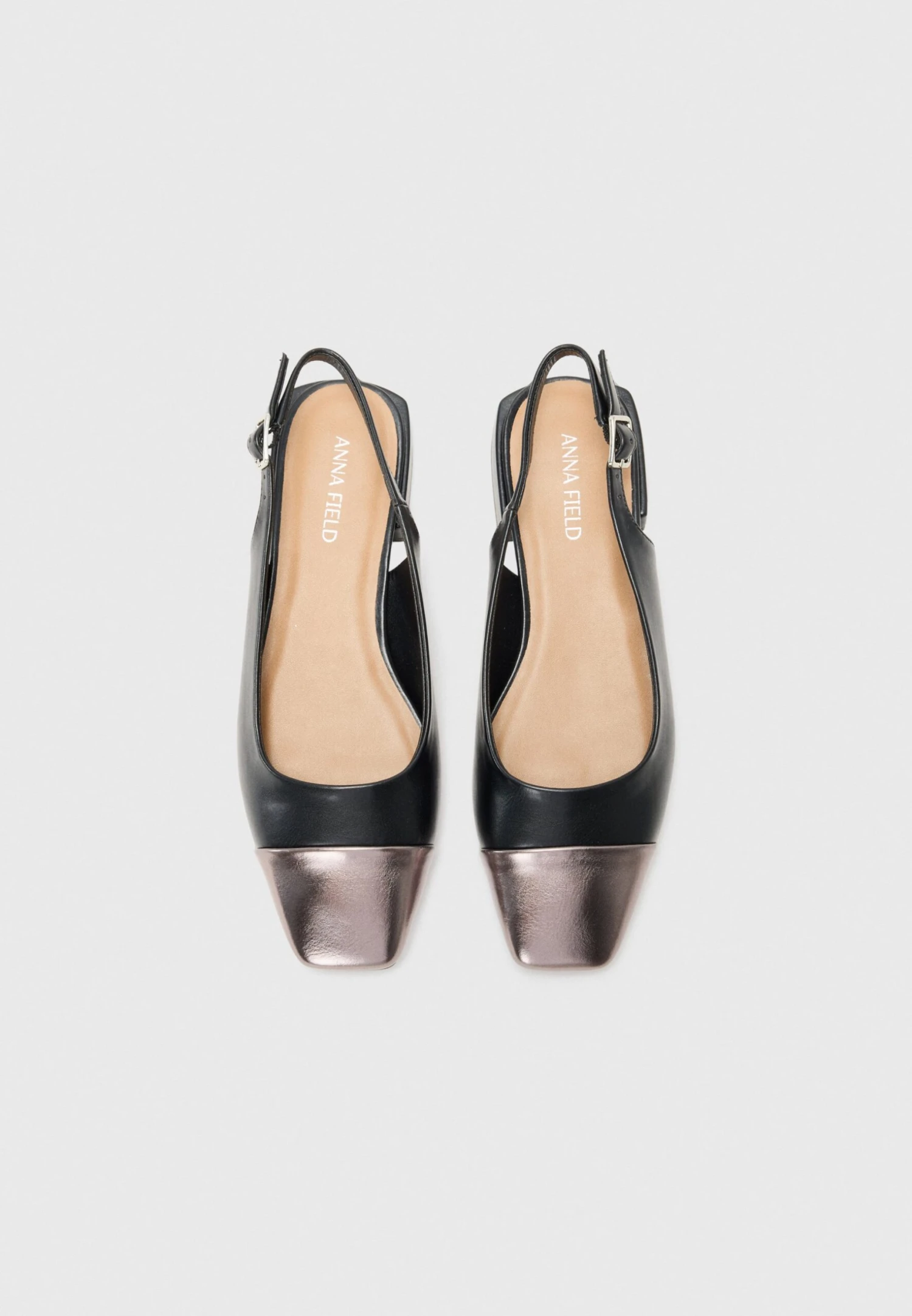 Slingback Ballet Pumps - Black Gunmetal 4 Slingback Ballet Pumps - Black Gunmetal - Image 4