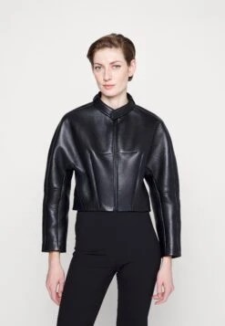 032c Trapeze Cropped Jacket - Leather Jacket - Black -Zalando UK-Outlet 64ed2c9c27704d35a8f78dcd6b9fa65a