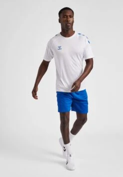 Hummel XK CORE POLY - Print T-shirt - White True Blue