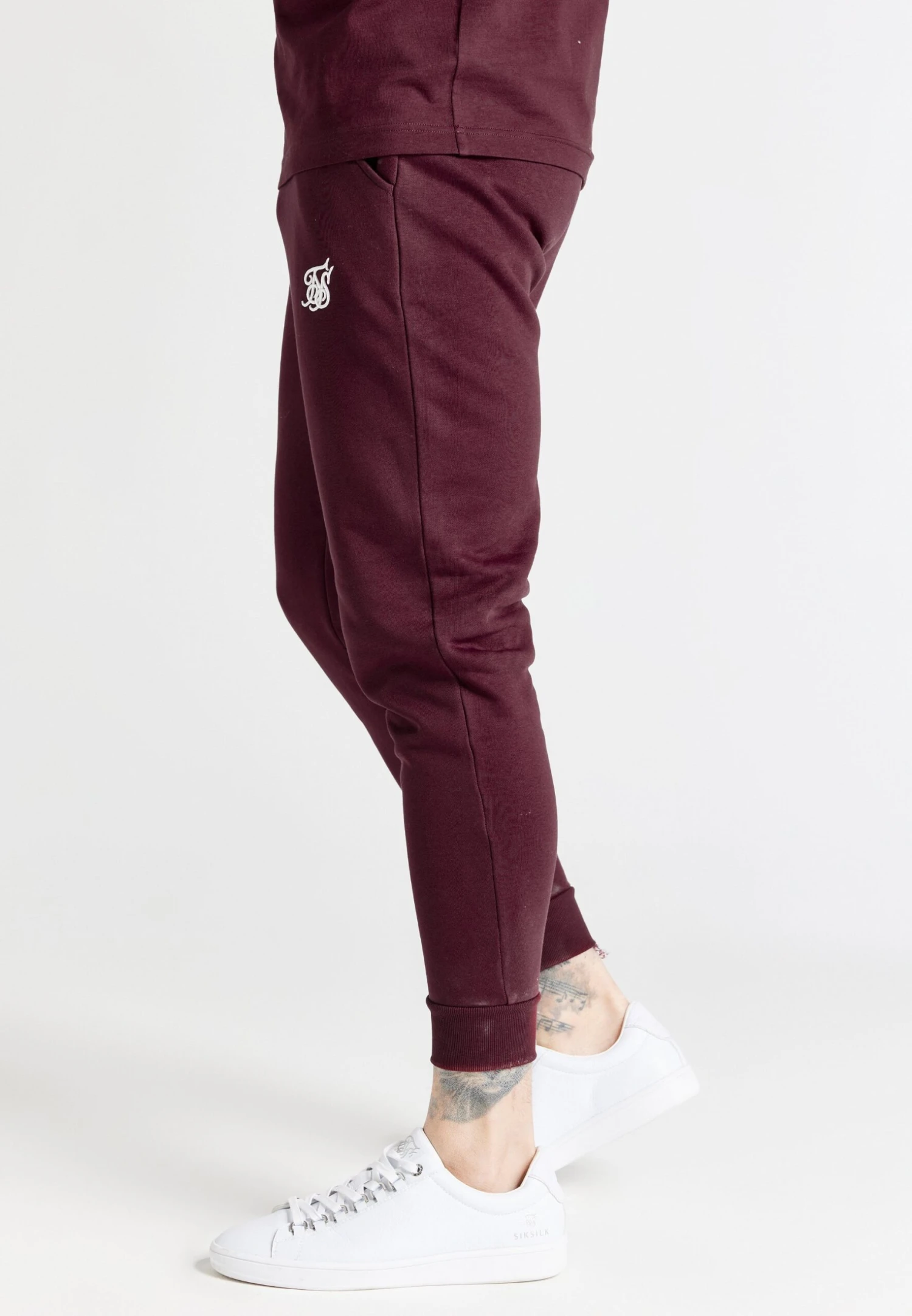 SikSilk Core Cuffed Jogger - Tracksuit Bottoms - Burgundy 5 SikSilk Core Cuffed Jogger - Tracksuit Bottoms - Burgundy - Image 5