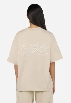 Pegador VIRAY HEAVY OVERSIZED TEE - Print T-shirt - Washed Light Beige