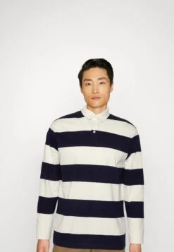 TOM TAILOR Denim Relaxed Stripe- Polo Shirt - Navy