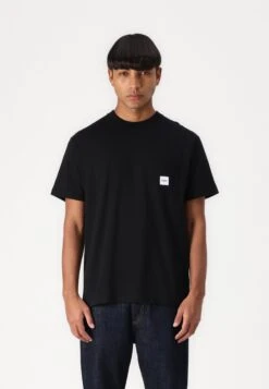 HUF BOX LOGO POCKET TEE UNISEX - Basic T-shirt - Black