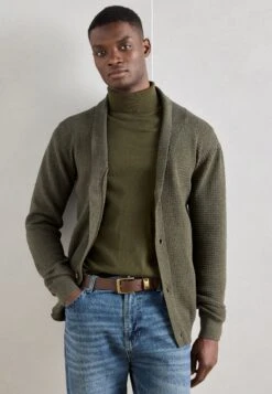 Lindbergh PURL CARDIGAN - Cardigan - Dark Army Melange