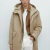 Massimo Dutti WATER-REPELLENT PEACH-EFFECT FABRIC - Parka - Beige