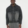 HEAVY CUTLINE WAVE JACKET - Denim Jacket - Black
