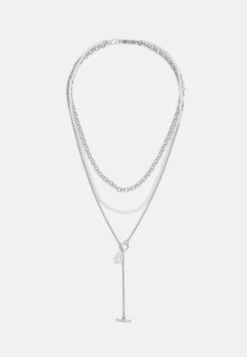 Icon Brand Bar Multirow Necklace Unisex - Necklace - Silver-Coloured