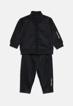 Calvin Klein Jeans LOGO TAPE ZIP UP SET UNISEX - Tracksuit - Black